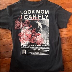 Cactus Jack by Travis Scott Black Tee with Red and White Graphics